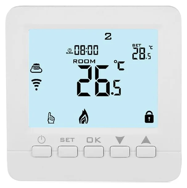 Termostat cu fir HY02B05WW-4 3A pentru centrala termica pe gaz controlat prin Internet compatibil Alexa si Google Home