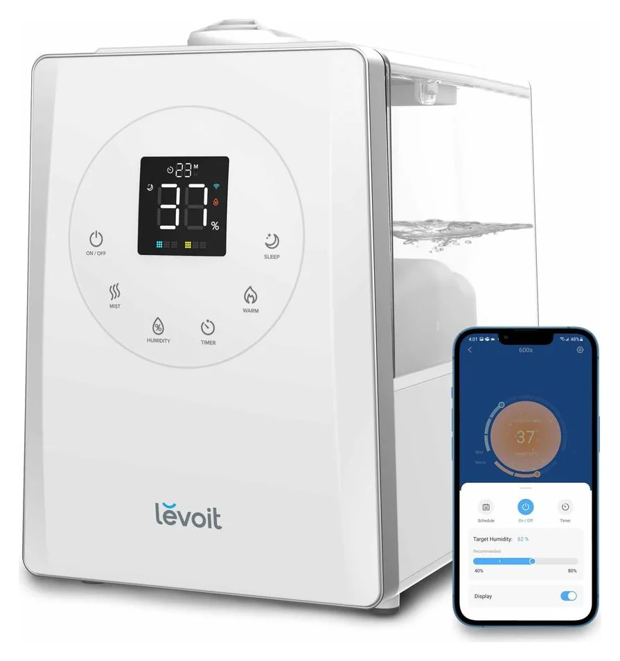 Levoit LV600S hibrid, 6,1 litri, abur cald si rece, 70 m²