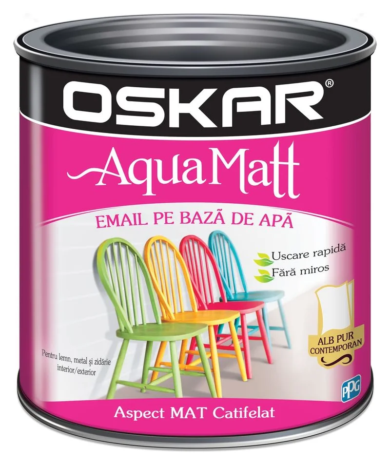 Oskar Aqua Matt alb, bidon de 2,5 l